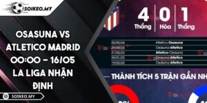 Osasuna VS Atletico Madrid 00:00 - 16/05 La Liga Nhận Định