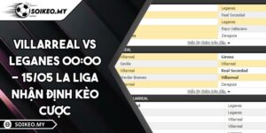 Villarreal VS Leganes 00:00 - 15/05 La Liga Nhận Định Kèo Cược
